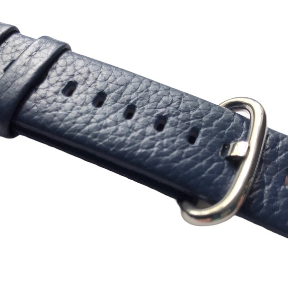 NEW Navy BLUE Leather Band Apple Watch 42/44/45mm M - Picture 4 of 9